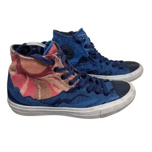 Converse Chuck Taylor All Star High Top Blue Pink Medieval Abstract Print Men 9